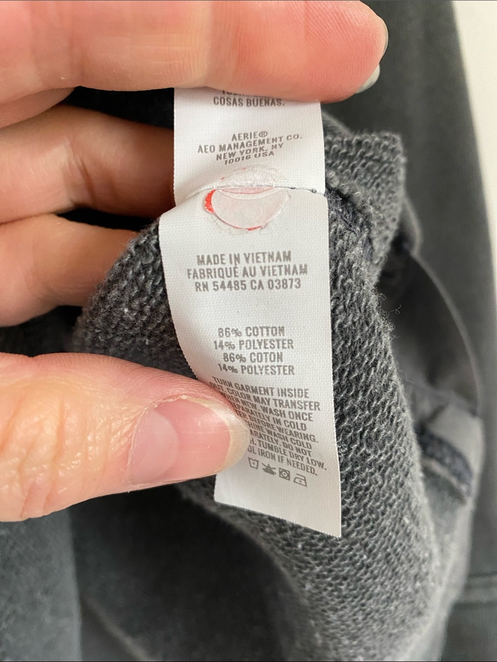 Aerie Washed Charcoal Oversized Fleece Button Down Sweatshirt - Picture 8 of 11